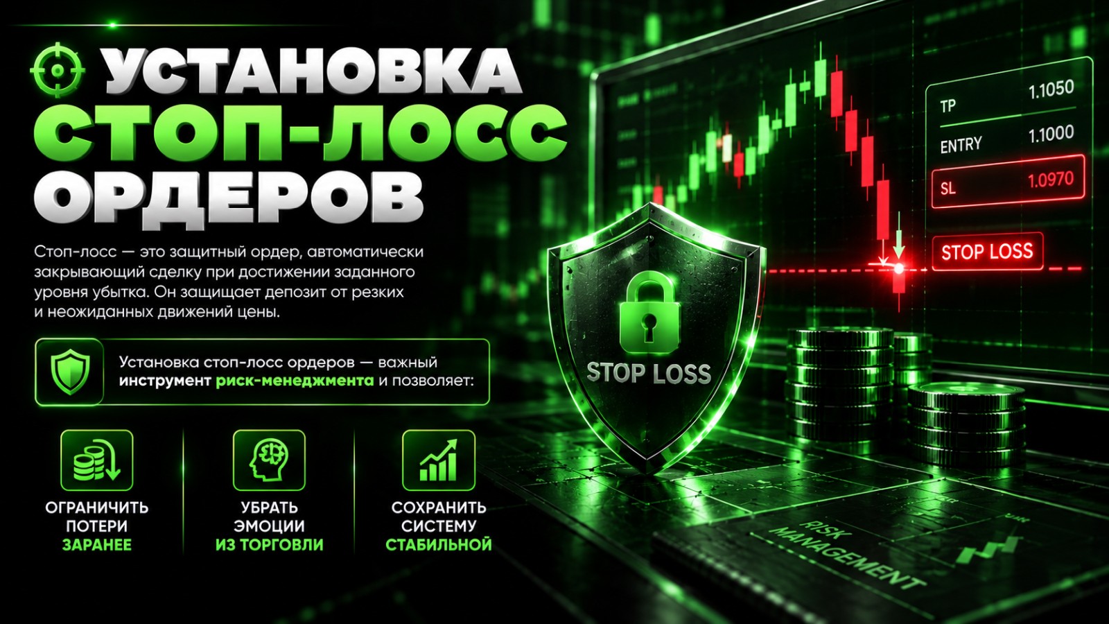 Установка стоп-лосс ордеров